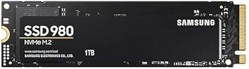 Samsung 980 1 TB PCIe 3.0 (up to 3.500 MB/s) NVMe M.2 Internal Solid State Drive (SSD) (MZ-V8V1T0BW)
