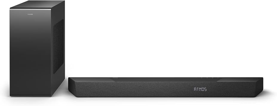 Philips TAB8907/10 Soundbar 3.1.2 Subwoofer Wireless, Dolby Atmos, Audio Cinematografico, HDMI eARC, 720W