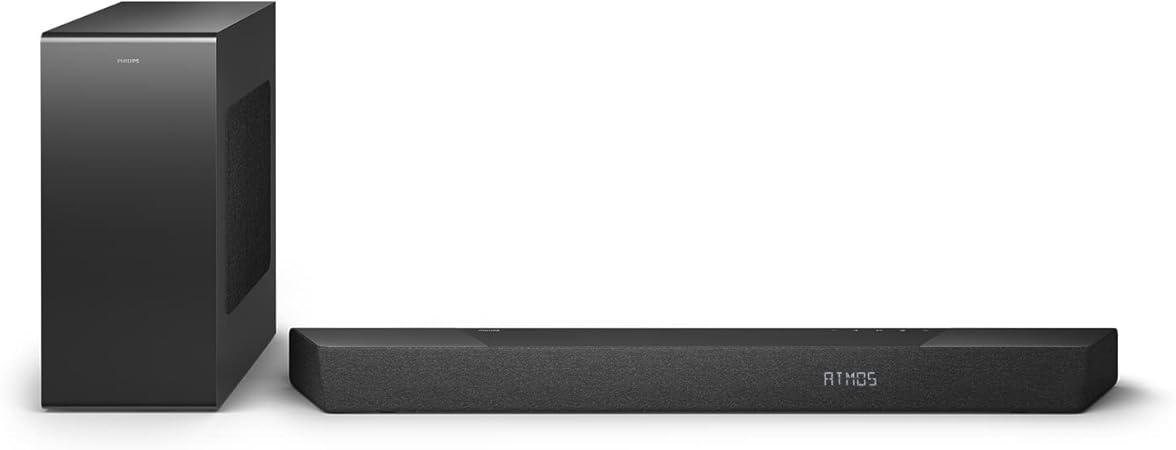 Philips TAB8907/10 Soundbar 3.1.2 Subwoofer Wireless, Dolby Atmos, Audio Cinematografico, HDMI eARC, 720W
