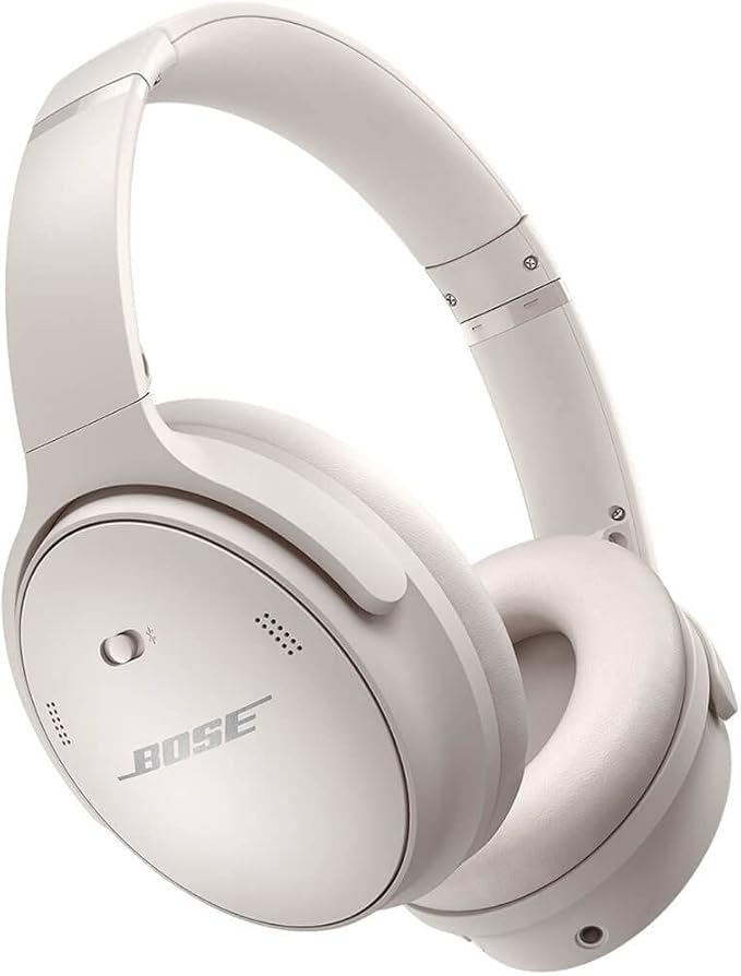 Bose QuietComfort 45 Bluetooth wireless Headphones con riduzione del rumore con microfono per chiamate, bianco, Taglia unica