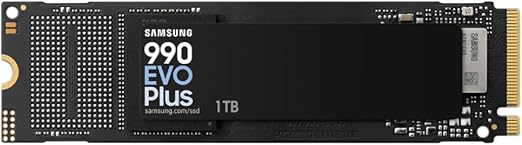 Samsung Memorie MZ-V9S1T0BW 990 EVO Plus SSD Interno da 1TB PCIe Gen 4.0 x4 / 5.0 x2 NVMe 2.0, memoria progettata per professionisti e giocatori occasionali, compatibile con PC