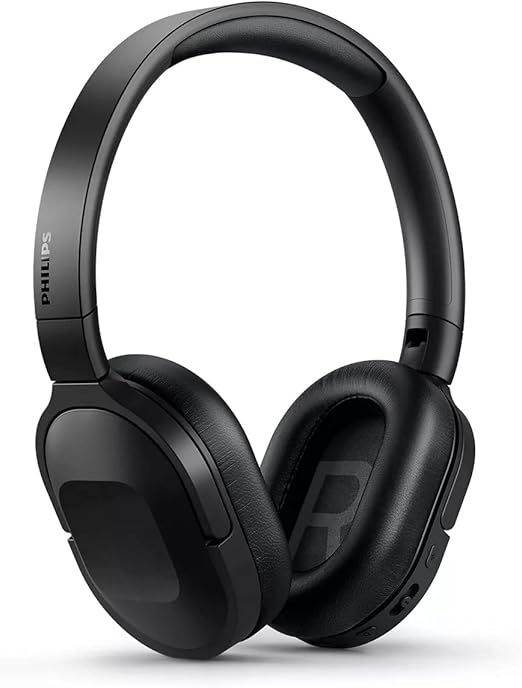 PHILIPS Cuffie Bluetooth Over Ear con Microfono/Wireless, Cancellazione Attiva Rumore, 30 Ore di Riproduzione/Ideale per Smartphone/Auricolari Bluetooth TAH6506BK/00, 2020
