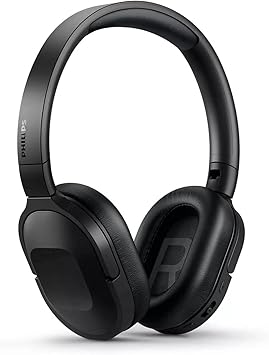 PHILIPS Cuffie Bluetooth Over Ear con Microfono/Wireless, Cancellazione Attiva Rumore, 30 Ore di Riproduzione/Ideale per Smartphone/Auricolari Bluetooth TAH6506BK/00, 2020