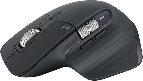 Logitech MX Master 3S-Mouse wireless ad alte prestazioni con scorrimento ultraveloce, ergonomico, 8K DPI, rilevamento del vetro, clic silenziosi, USB-C, Bluetooth, Windows, Linux, - Grigio scuro