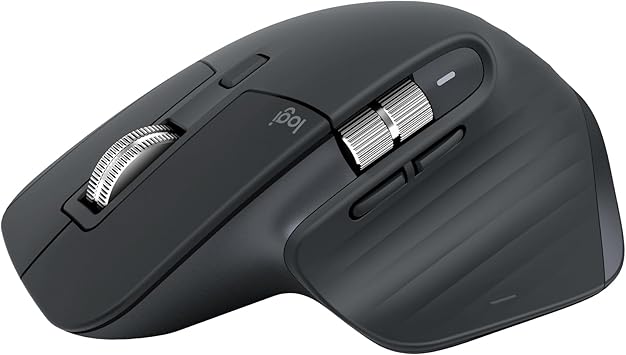 Logitech MX Master 3S-Mouse wireless ad alte prestazioni con scorrimento ultraveloce, ergonomico, 8K DPI, rilevamento del vetro, clic silenziosi, USB-C, Bluetooth, Windows, Linux, - Grigio scuro