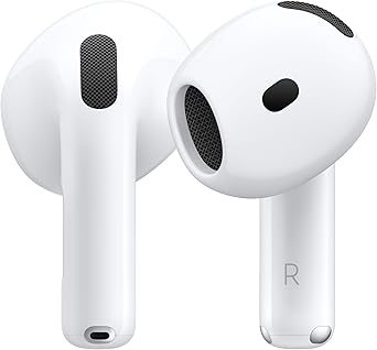 Apple AirPods 4 Auricolari wireless, Auricolari Bluetooth, Audio spaziale personalizzato, Resistenza al sudore e all’acqua, Custodia di ricarica USB-C, Chip H2, Fino a 24 ore di autonomia