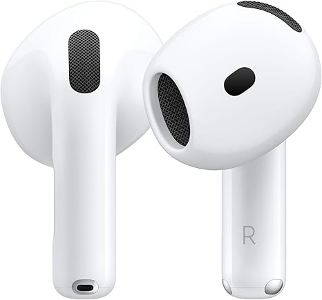 Apple AirPods 4 Auricolari wireless, Auricolari Bluetooth, Audio spaziale personalizzato, Resistenza al sudore e all’acqua, Custodia di ricarica USB-C, Chip H2, Fino a 24 ore di autonomia