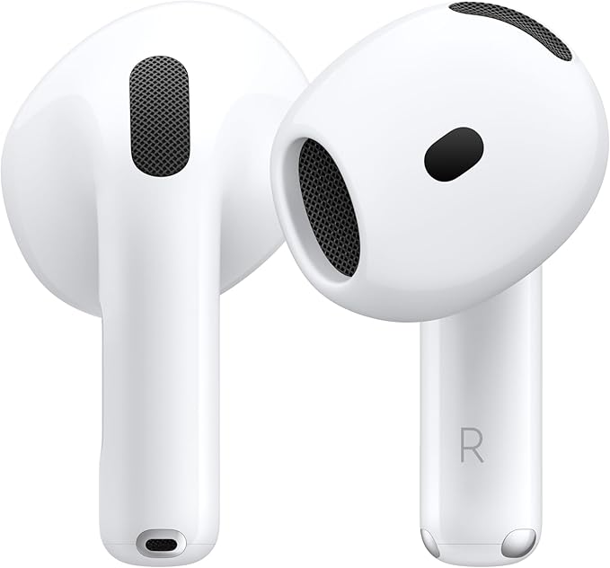 Apple AirPods 4 Auricolari wireless, Auricolari Bluetooth, Audio spaziale personalizzato, Resistenza al sudore e all’acqua, Custodia di ricarica USB-C, Chip H2, Fino a 24 ore di autonomia
