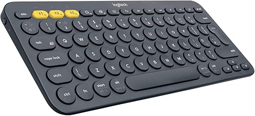 Logitech K380 Tastiera Bluetooth Multidispositivo per Windows, Apple iOS, Bluetooth Wireless, Design Compatto, PC/Mac/Laptop/Smartphone/Tablet, Layout Italiano QWERTY, Nero