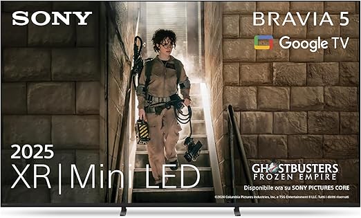 Sony BRAVIA 5 - XR|Mini LED| Processore AI XR | Acoustic Multi-Audio | Dolby Vision/Atmos | IMAX Enhanced | Google TV (2025)|Google Cast | Apple AirPlay 2| Eco Dashboard 2 |Menu di gioco 2-55pollici