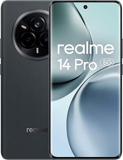 realme 14 Pro 5G Smartphone, 12+512GB, Fotocamera Sony IMX882 OIS da 50MP, Dimensity 7300, Display Curvo 120Hz, Impermeabile IP69, Batteria 5260mAh, Ricarica Rapida 45W SUPERVOOC, Grey