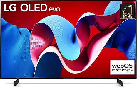 LG OLED evo 42'', Serie C4 2024, OLED42C44LA, Smart TV 4K, Processore α9 Gen7, OLED Dynamic Tone Mapping Pro, 20W, Dolby Vision, 4 HDMI 2.1 4K@144Hz, GSync, VRR, Alexa, ThinQ AI, webOS 24