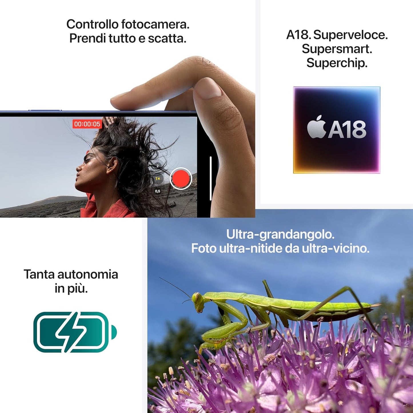 Apple iPhone 16 256 GB: Telefono 5G con Controllo fotocamera, chip A18 e tanta autonomia in più. Compatibile con AirPods; Rosa