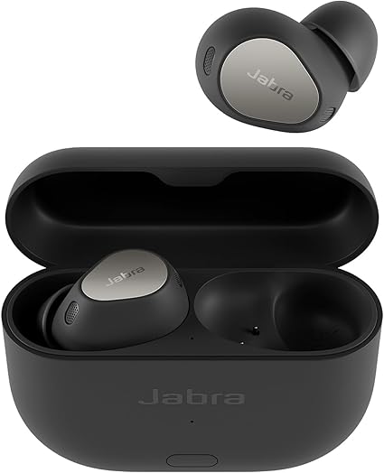 Jabra Elite 10 Gen 2 Auricolari Bluetooth Wireless, Audio Spaziale Ottimizzato, Custodia Intelligente con Tecnologia LE Audio, Design Semi-aperto, Advanced ANC e 6 Microfoni Integrati – Nero titanio
