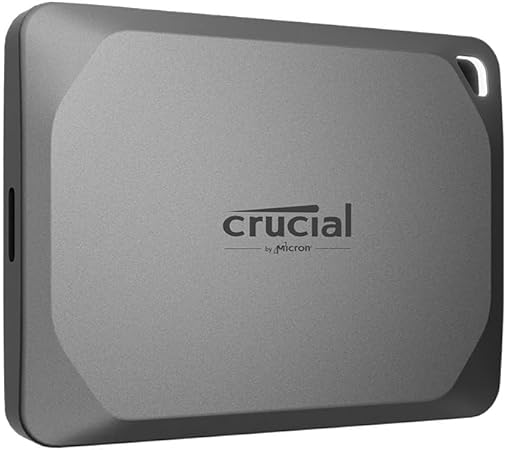 Crucial X9 Pro SSD 1TB Esterno SSD Portatile, fino a 1050 MB/s in lettura e scrittura, Resistenza ad Acqua e Polvere (IP55), Unità a Stato Solido Esterno, USB-C 3.2 - CT1000X9PROSSD902