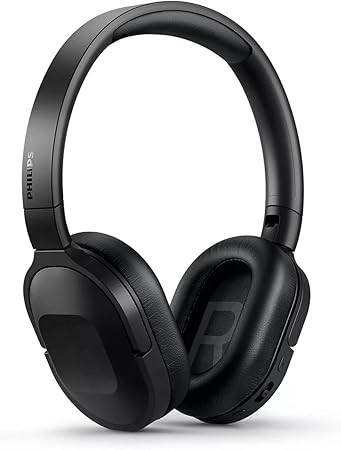 PHILIPS Cuffie Bluetooth Over Ear con Microfono/Wireless, Cancellazione Attiva Rumore, 30 Ore di Riproduzione/Ideale per Smartphone/Auricolari Bluetooth TAH6506BK/00, 2020