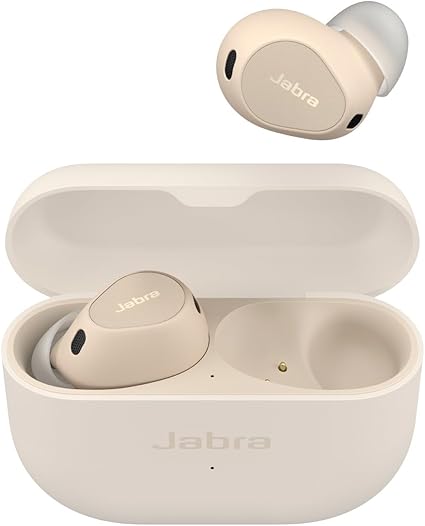 Jabra Elite 10 Auricolari Bluetooth intraurali wireless con Cancellazione attiva del rumore Advanced, Cuffie Bluetooth con 6 microfoni integrati e suono Dolby Atmos - Crema