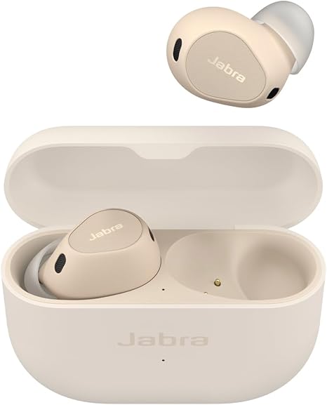 Jabra Elite 10 Auricolari Bluetooth intraurali wireless con Cancellazione attiva del rumore Advanced, Cuffie Bluetooth con 6 microfoni integrati e suono Dolby Atmos - Crema