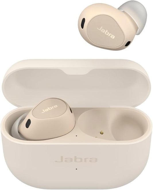Jabra Elite 10 Auricolari Bluetooth intraurali wireless con Cancellazione attiva del rumore Advanced, Cuffie Bluetooth con 6 microfoni integrati e suono Dolby Atmos - Crema