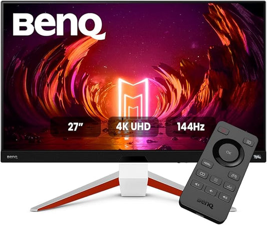 BenQ MOBIUZ EX2710U Monitor 4K Gaming (27 pollici, IPS, 144 Hz, 1ms, HDR 600, HDMI 2.1, VRR compatibile per PS5, telecomando)