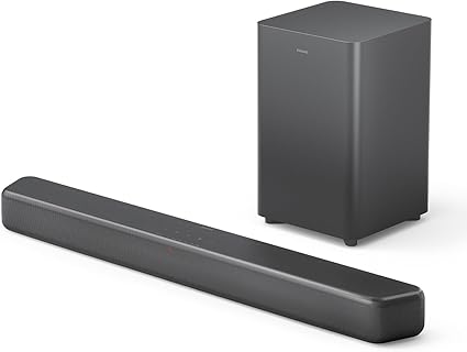 Philips TAB5309 Soundbar 2.1 con subwoofer wireless - 2.1 canali 240W, DTS Virtual X, Bluetooth 5.4, HDMI ARC, Connessione ottica e connettività USB - Grigio Scuro