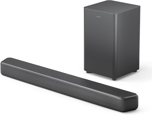 Philips TAB5309 Soundbar 2.1 con subwoofer wireless - 2.1 canali 240W, DTS Virtual X, Bluetooth 5.4, HDMI ARC, Connessione ottica e connettività USB - Grigio Scuro