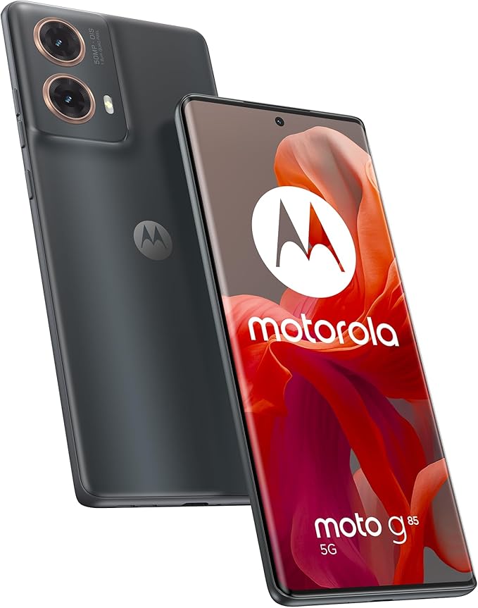 Motorola Moto g85 5G (12/256GB, Display 6.67'' pOLED FHD+ HiD 120Hz, Snapdragon 6s Gen 3, Doppia camera 50+8MP, batteria 5000mAh, Dual SIM, Android 14), Gadget Grey