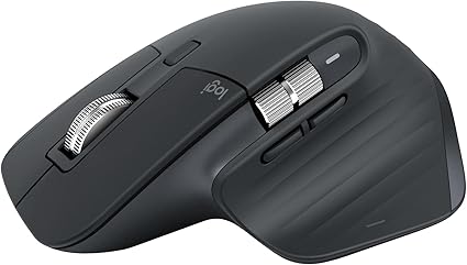 Logitech MX Master 3S-Mouse wireless ad alte prestazioni con scorrimento ultraveloce, ergonomico, 8K DPI, rilevamento del vetro, clic silenziosi, USB-C, Bluetooth, Windows, Linux, - Grigio scuro