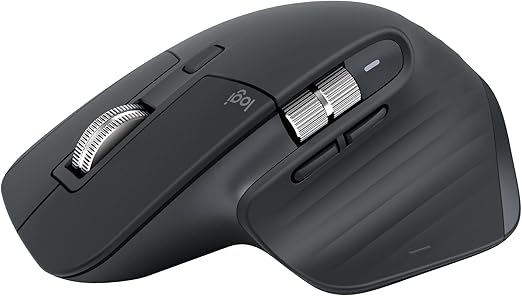 Logitech MX Master 3S-Mouse wireless ad alte prestazioni con scorrimento ultraveloce, ergonomico, 8K DPI, rilevamento del vetro, clic silenziosi, USB-C, Bluetooth, Windows, Linux, - Grigio scuro