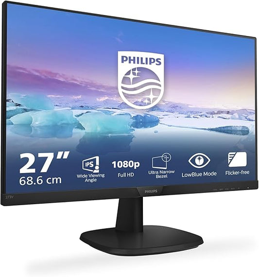 PHILIPS Monitor, HDMI - DP - VGA, Altoparlante V7, 27 Pollici FHD