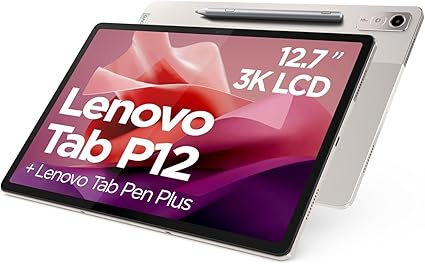 Lenovo Tab P12 - Tablet da 12,7" 3K (MediaTek Dimensity 7050, 8 GB RAM, 256 GB Espandibili fino a 1 TB, 4 Altoparlanti, Wi-Fi 6, Bluetooth 5.1, Android 13) Color Avena - Include Tab Pen Plus