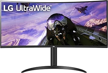 LG 34WP65C UltraWide Monitor 35" 21:9 QHD Curvo LED VA HDR 10, 3440x1440, 1ms MBR, AMD FreeSync Premium 160Hz, HDMI 2.0 (HDPC 2.2), Display Port 1.4, Audio Stereo 14W, AUX, Flicker Safe, Nero