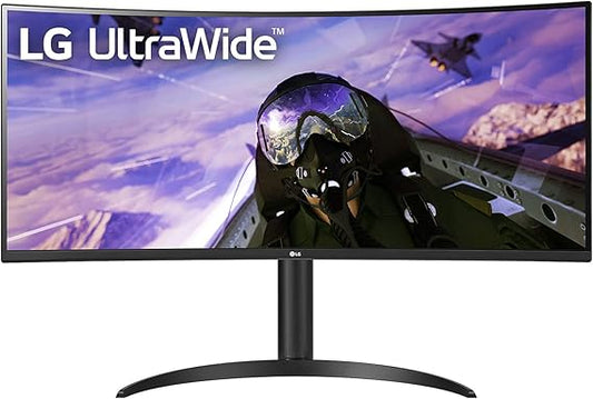 LG 34WP65C UltraWide Monitor 35" 21:9 QHD Curvo LED VA HDR 10, 3440x1440, 1ms MBR, AMD FreeSync Premium 160Hz, HDMI 2.0 (HDPC 2.2), Display Port 1.4, Audio Stereo 14W, AUX, Flicker Safe, Nero