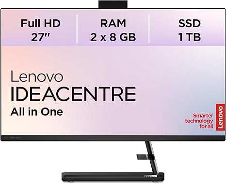 Lenovo IdeaCentre AIO 3 27ALC6 AMD Ryzen™ 7 7730U 68.6 cm (27") 1920 x 1080 Pixel All-in-One PC 16 GB DDR4-SDRAM 1 TB SSD Nero