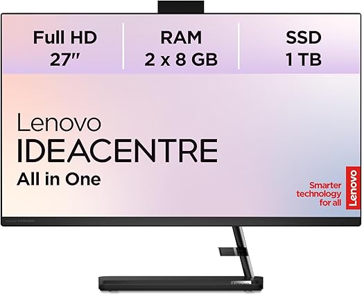 Lenovo IdeaCentre AIO 3 27ALC6 AMD Ryzen™ 7 7730U 68.6 cm (27") 1920 x 1080 Pixel All-in-One PC 16 GB DDR4-SDRAM 1 TB SSD Nero