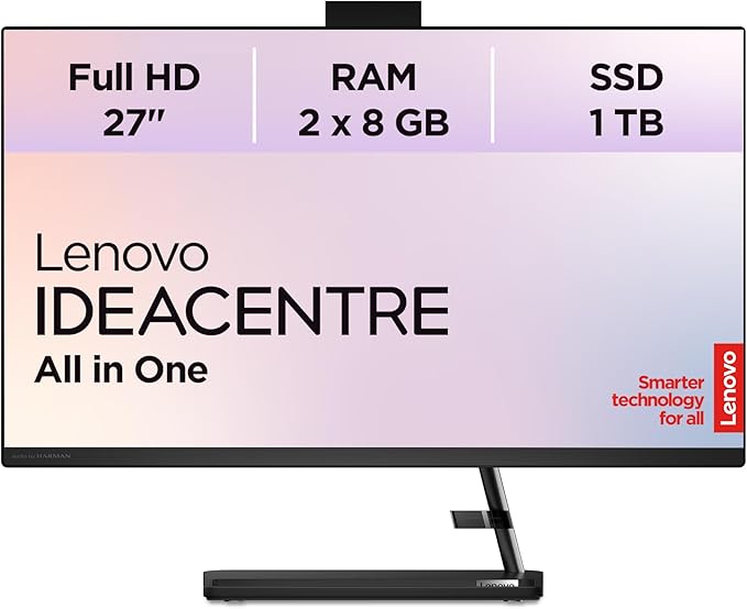 Lenovo IdeaCentre AIO 3 27ALC6 AMD Ryzen™ 7 7730U 68.6 cm (27") 1920 x 1080 Pixel All-in-One PC 16 GB DDR4-SDRAM 1 TB SSD Nero