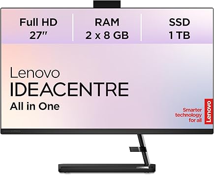 Lenovo IdeaCentre AIO 3 27ALC6 AMD Ryzen™ 7 7730U 68.6 cm (27") 1920 x 1080 Pixel All-in-One PC 16 GB DDR4-SDRAM 1 TB SSD Nero