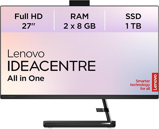 Lenovo IdeaCentre AIO 3 27ALC6 AMD Ryzen™ 7 7730U 68.6 cm (27") 1920 x 1080 Pixel All-in-One PC 16 GB DDR4-SDRAM 1 TB SSD Nero