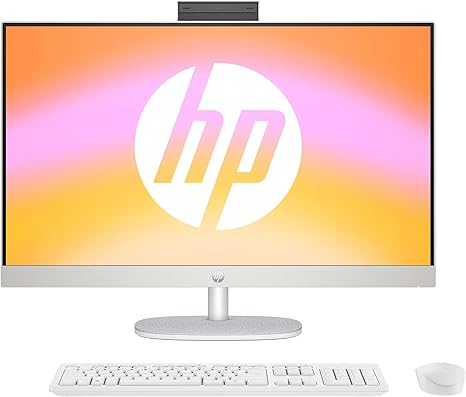 HP PC desktop all-in-one, display FHD da 27", AMD Ryzen 5 7520U, 16 GB DDR5 RAM, SSD da 1 TB, unità grafica AMD Radeon, Windows 11 Home, QWERTZ, bianco, [esclusiva su GigaTech]