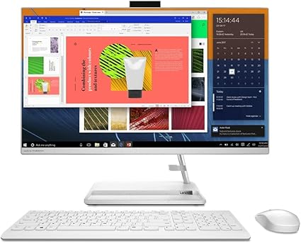 Lenovo IdeaCentre AIO 3 Computer desktop, display 27" FullHD (AMD Ryzen 5 7530U, 16 GB RAM, 512 GB SSD, AMD Radeon Graphics, Windows 11 Home) Tastiera QWERTY spagnola, bianco, 27 pollici
