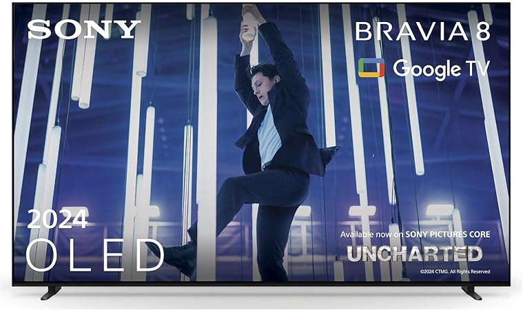 Sony BRAVIA 8 OLED 55 Pollici 4K HDR Google Smart TV | Gaming Menu per PlayStation 5, IMAX Enhanced, Dolby Vision Atmos, Chromecast, AirPlay, 120Hz 55XR80