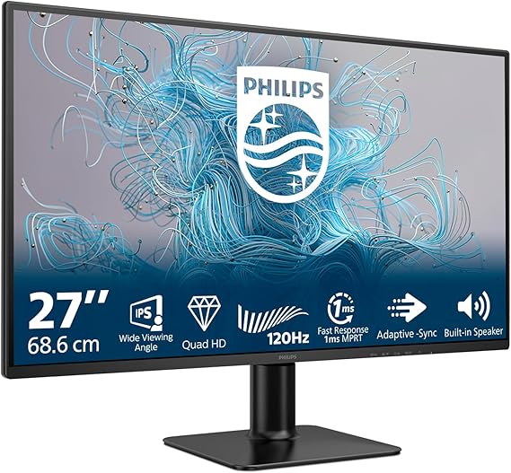 Philips 2000 series 27E2N2500/00 Monitor PC 68,6 cm [27] 2560 x 1440 Pixel Quad HD LCD Nero (Philips 27 INCH IPS QHD 120Hz HDMI DP)