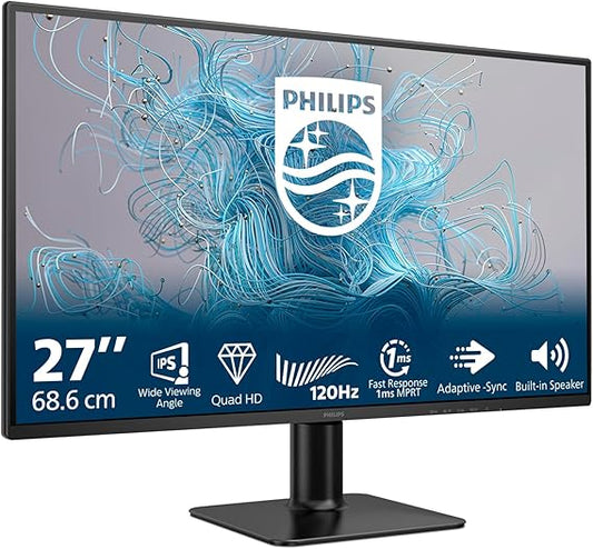 Philips 2000 series 27E2N2500/00 Monitor PC 68,6 cm [27] 2560 x 1440 Pixel Quad HD LCD Nero (Philips 27 INCH IPS QHD 120Hz HDMI DP)
