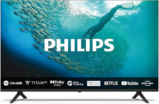Philips 55PUS7009 4K LED Smart TV - Display 55’’ con piattaforma Titan OS Pixel Precise Ultra HD e Dolby Atmos Sound, funziona con Alexa e Google Voice Assistant – Nero
