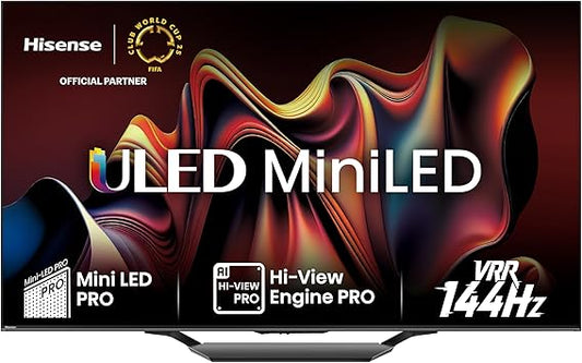 Hisense TV 55" Mini-LED 4K 55U72NQ, Smart TV VIDAA U7, Dolby Vision IQ, HDR 10+ Adaptive, 144Hz Game Mode PRO, Alexa Built-in, VIDAA Voice, Tuner DVB-T2/S2 HEVC 10, lativù 4K, 55'', 2024 U7 144Hz