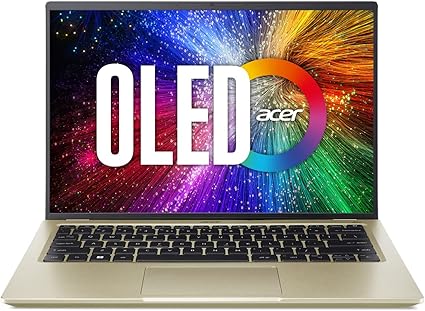 Acer Swift 3 SF314-71-59VT PC Portatile, Notebook, Intel Core i5-12450H, RAM 16 GB DDR5, 1024 GB PCIe NVMe SSD, Display 14" 2.8K OLED, Scheda Grafica Intel UHD, Windows 11 Home, Oro