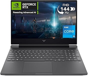 HP Victus 15-fa1005sl Notebook, Intel Core i5-12500H, RAM 16GB, 512GB SSD, Display 15.6" FHD IPS 144Hz, Nvidia RTX 4050 da 6GB, 3 Mesi di PC Game Pass Inclusi, Webcam TNR, Windows 11, Grigio