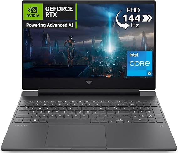 HP Victus 15-fa1005sl Notebook, Intel Core i5-12500H, RAM 16GB, 512GB SSD, Display 15.6" FHD IPS 144Hz, Nvidia RTX 4050 da 6GB, 3 Mesi di PC Game Pass Inclusi, Webcam TNR, Windows 11, Grigio