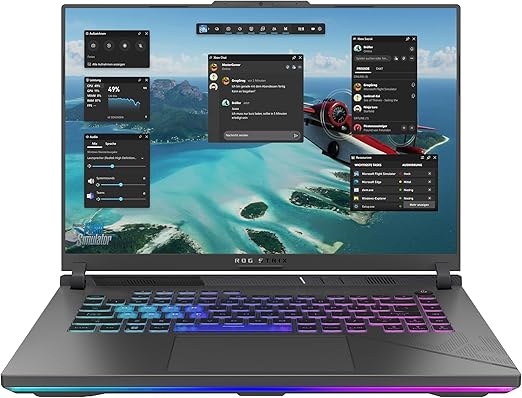 ASUS ROG Strix G16 Laptop | 16" Full HD 165Hz/7ms 16:10 IPS Display | Intel Core i9-13980HX | 16GB RAM | 1TB SSD | NVIDIA RTX 4070 | Windows 11 | Tastiera QWERTZ con 4 zone RGB | Eclipse Gray
