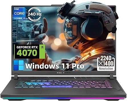 ASUS ROG Strix G16 Gaming Laptop, 16" FHD+ IPS Display, Intel i9-14900HX, RTX 4070, 32GB DDR5, 2TB SSD, 4-Zone RGB retroilluminato, Windows 11 Pro & Free Microsoft Office & External DVD Drive